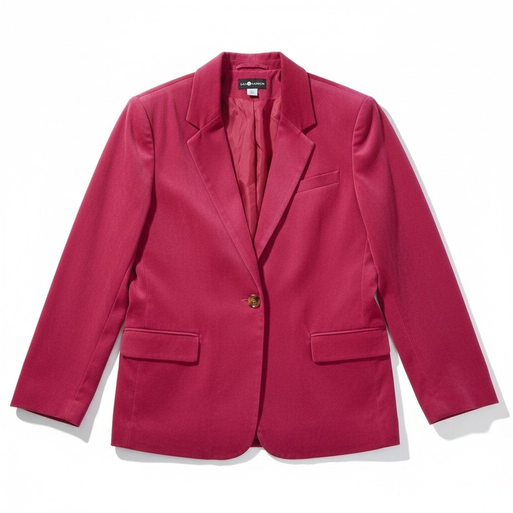 Sag Harbor Womens Pink Comfort Stretch Blazer Jacket F33258BK Size 14 NWT